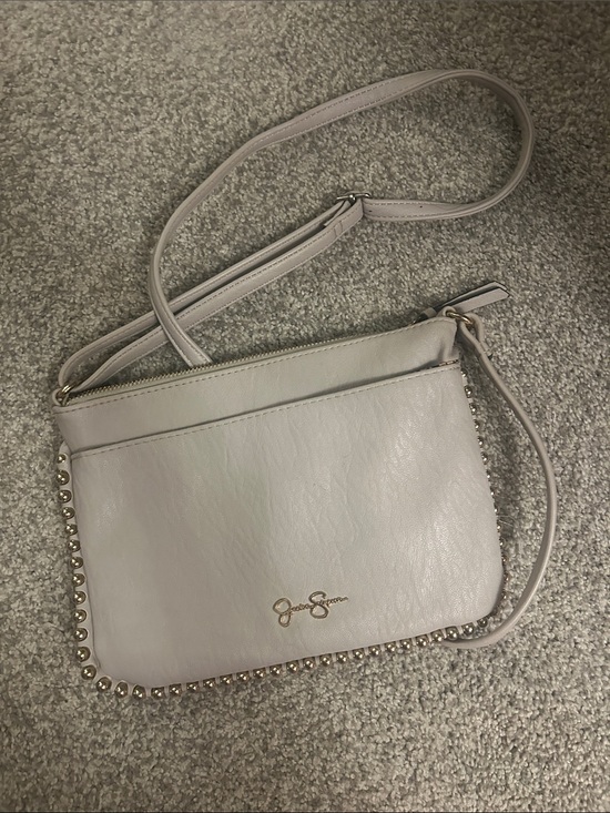 Jessica Simpson Handbags - Jessica Simpson Light gray Crossbody with Gold Stud Accents